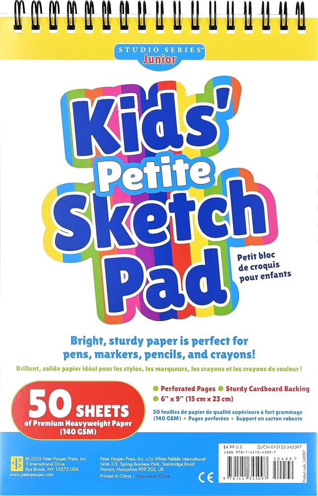Studio Series Jr. Kids' Portable Sketch Pad 6 x 9 inches (50 perforated sheets) cover image