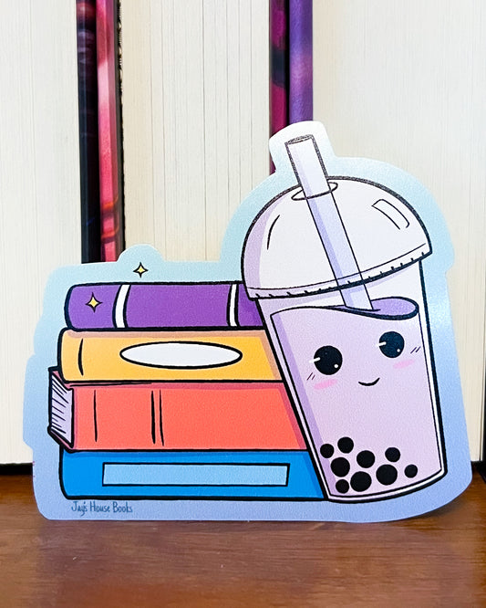 Books & Boba Vinyl Sticker