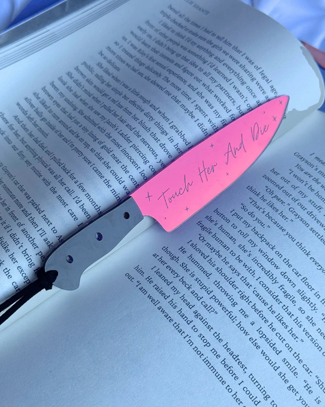 Touch Her And Die - Mirrored Knife Bookmark